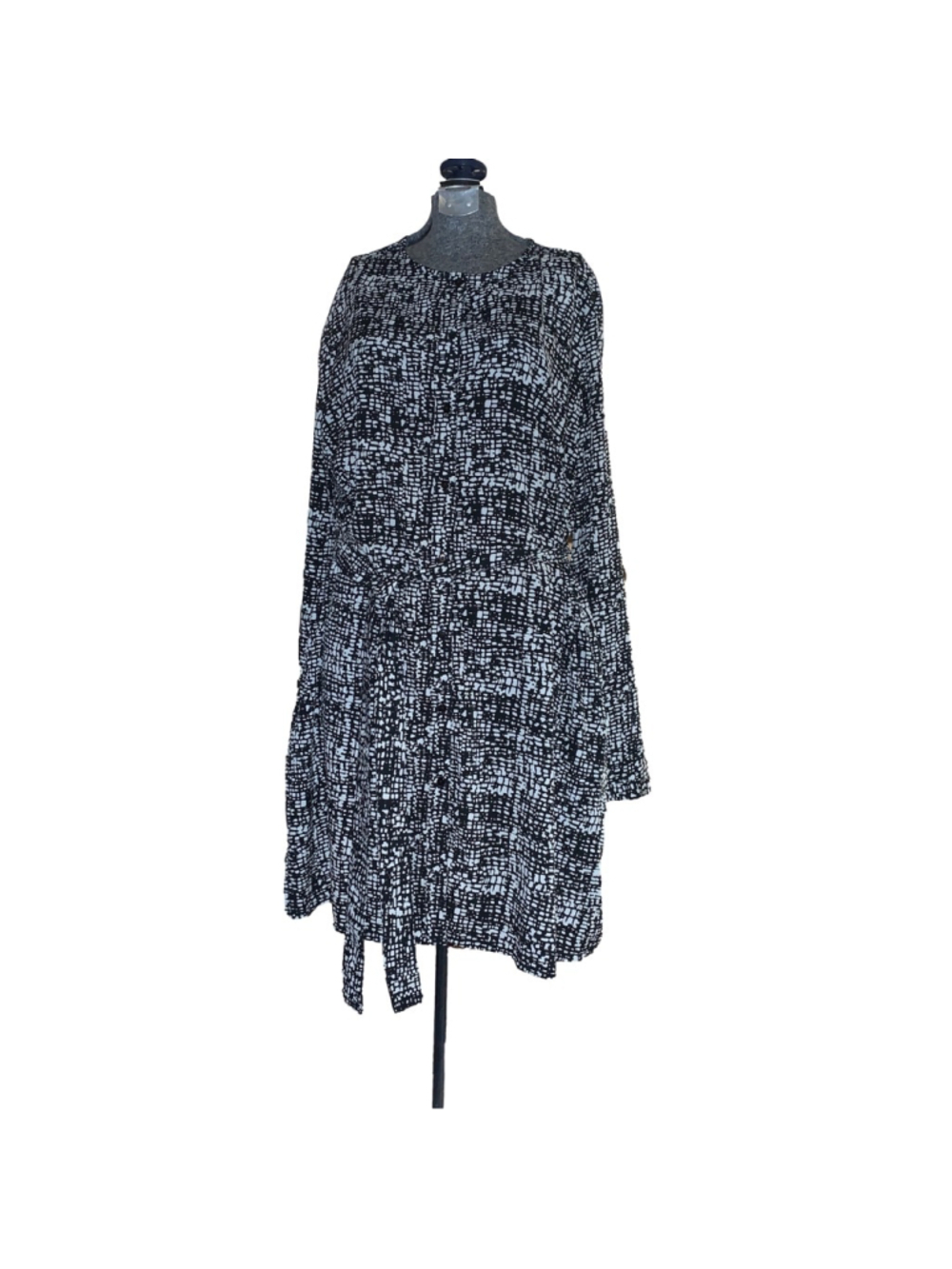 Charlie Paige button up shirt Dress L/XL Black & White